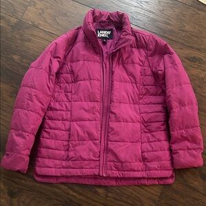 Lands' End Women’s Fuchsia Puffer Jacket